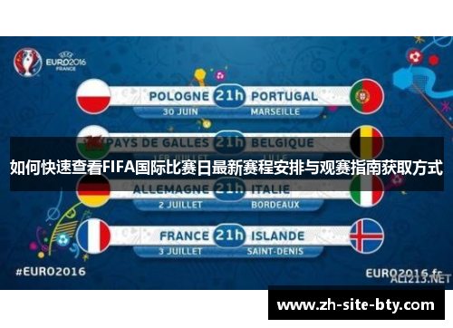 如何快速查看FIFA国际比赛日最新赛程安排与观赛指南获取方式
